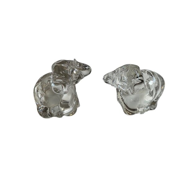Gorham Germany Vtg clear Crystal Elephants Salt & Pepper Shakers Collectible - Picture 1 of 6